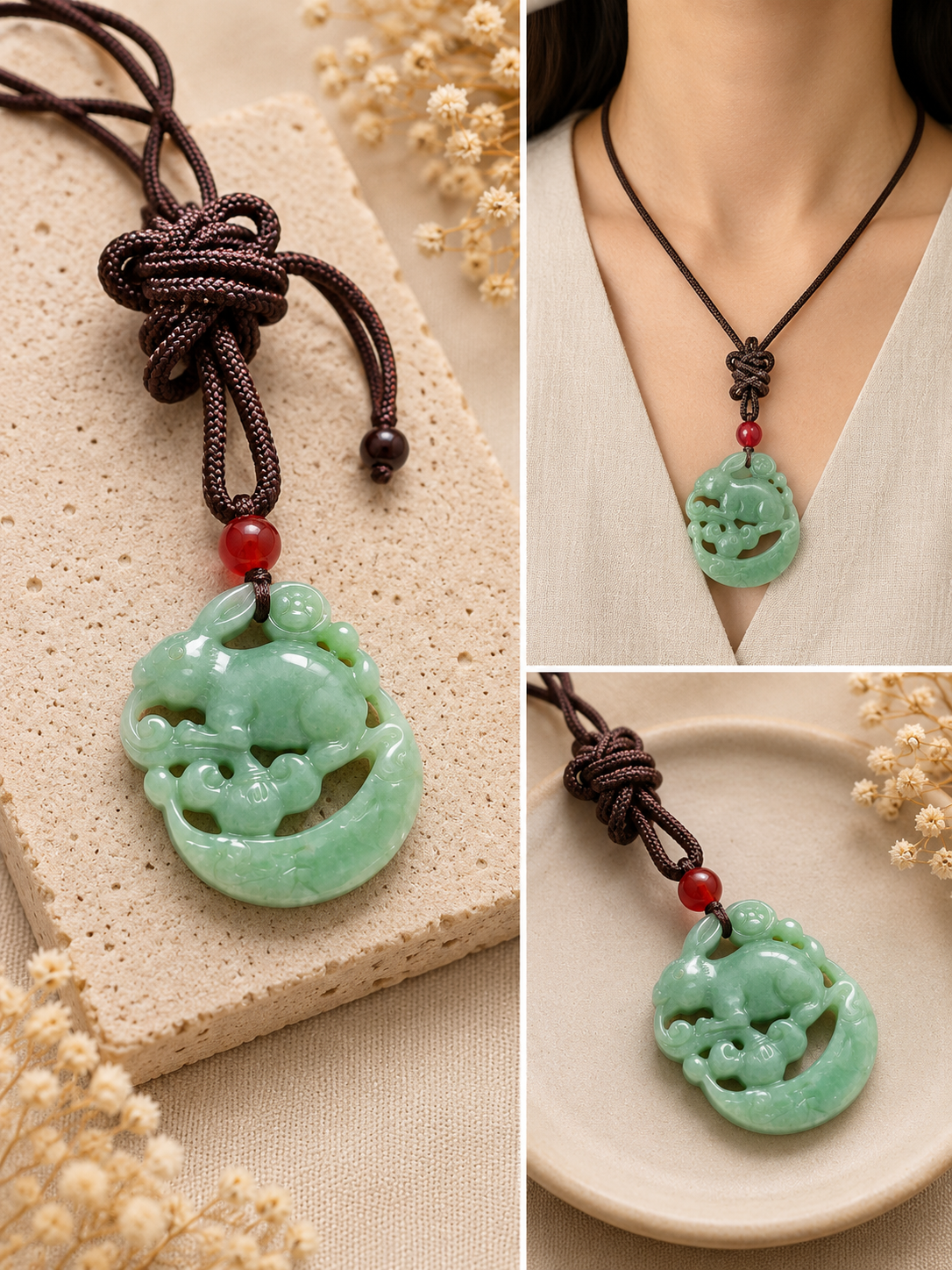 Jade Rabbit Moon Pendant